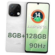 G9T Cell Phone, Android 14 Smartphone Unlocked, 6.75" HD 90Hz 4 128GB White