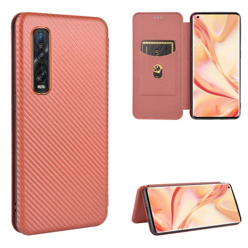 For OPPO Find X2 PRO Flip Carbon Fiber Stand Leather Wallet Case Cover - Picture 15 of 17