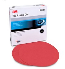 3M 01189 6 Hookit Red Abrasive Sanding Discs,...