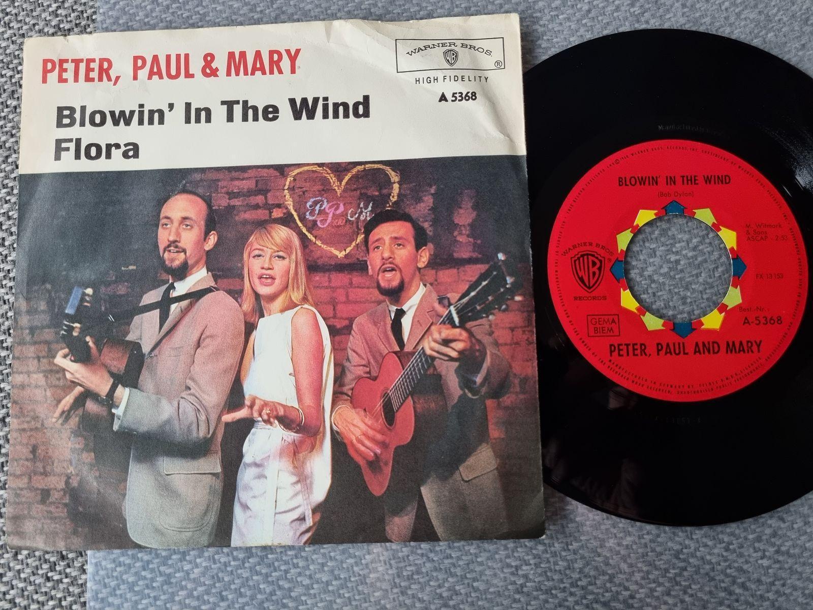7"" Single Peter, Paul & Mary - Blowin' in the wind Vinyl Germany/ CV Bob Dylan