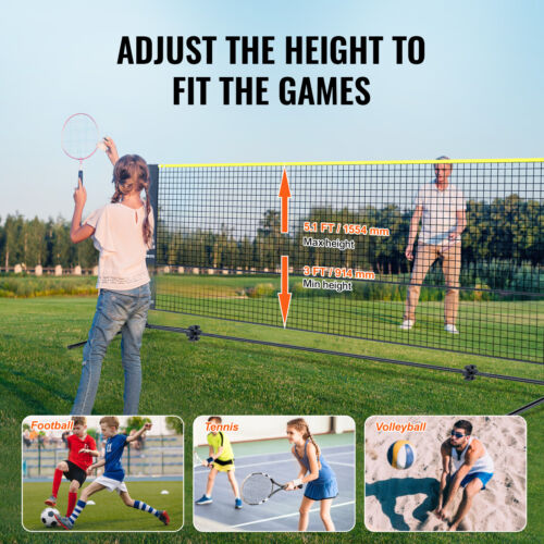 VEVOR 606cm Badminton Netz Set Outdoor Volleyball Pickleball Tennis Netz Tragbar - Bild 5 von 12