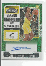2023-24 CONTENDERS AUTO BRICE SENSABAUGH SEASON TICKET GREEN SHIMMER PREMIUM 132