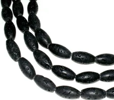 1 Strand Large Stone Lava Beads, Volcano Beads, 12 x 25mm
