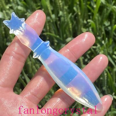 4.7'' opalite  Hand carved dagger skull Quartz Crystal Skull Reiki 1pc