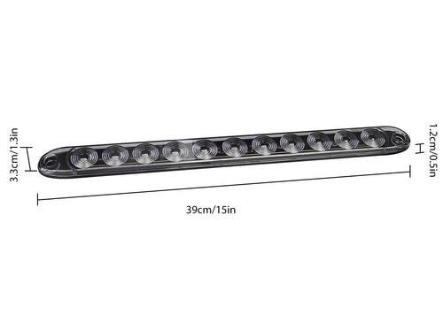 2x 15" Red 11 LED Sealed Truck Trailer Strip Brake Rear Stop Turn Tail Light Bar - Foto 2 di 6