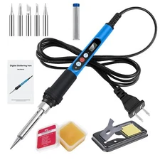 Soldering Iron Kit, 90W 110V Fast Heat up LCD Digital Soldering Gun kit with ...