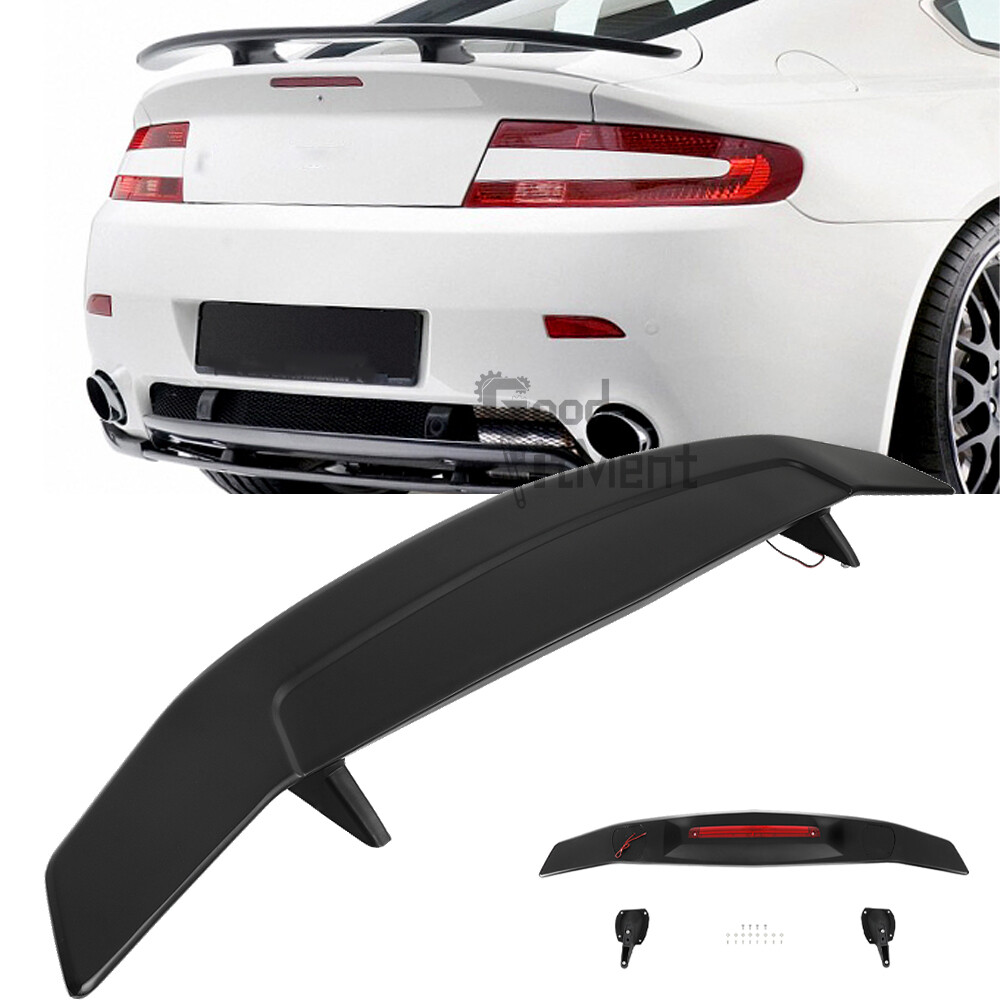For Aston Martin V8 Vantage Matte Black 52" Rear Trunk Spoiler Wing w/ LED Light