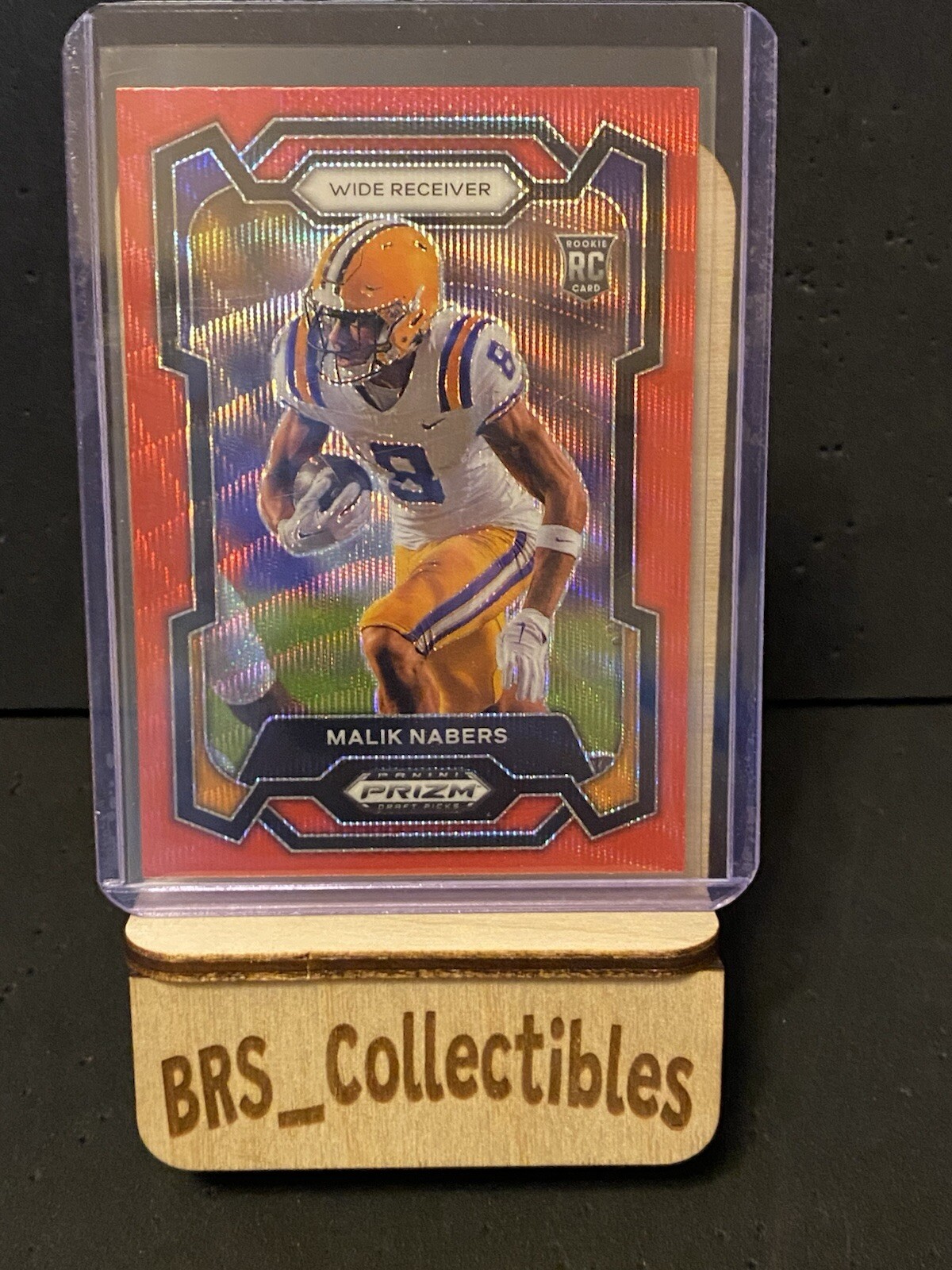 2024 Prizm Draft Picks Malik Nabers Rookie Red Wave Prizm #109 Giants