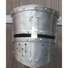 18 GA LARP MEDIEVAL GREAT HELMET KNIGHT TEMPLAR CRUSADER HELMET REENACTMENT