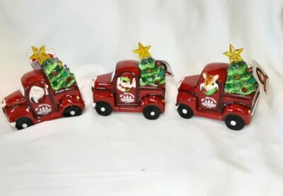 Mr. Christmas Light Up Fresh Cut Trees Truck Set Santa, Elf, Reindeer - NEW KR3
