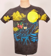VTG 90s All Over Print Batman Robin TShirt Sz 16-18 1990s Signal