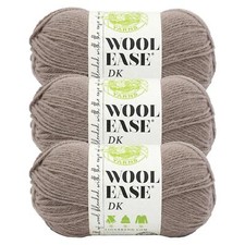  3 Pack Lion Brand Yarn 636-125Y Wool-Ease DK Yarn, Taupe