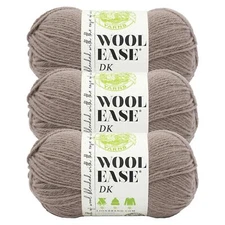 (3 Pack) Lion Brand Yarn 636-125Y Wool-Ease DK Yarn, Taupe