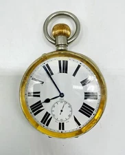 Antique Goliath 8 day officers  pocket watch M.M. & CO. ( Omega movement ) WWI