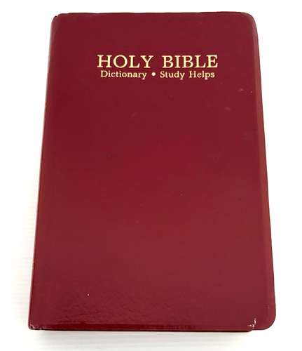 Holy Bible King James Version Dictionary Study Helps 1989 Red Letter Gold Gilt