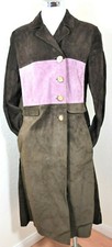 Marni Italy Brown Purple Leather Long Trench Coat Jacket 38 4 5 6 Small