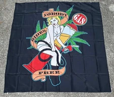 Gas Grass Or Ass Nobody Rides Free Wall Banner / Tapestry 45"x45" Bar , Man Cave