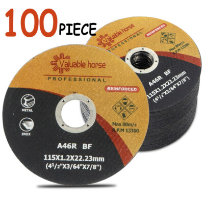 100 Pack 4.5 inch 1/16'' Cutoff Wheels 4.5 Cutting Discs Stainless Steel & Metal