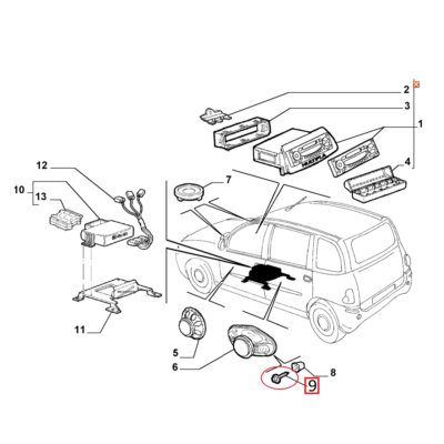 Fiat LANCIA Set 10 Screw Fixing Door Panels Speakers 7751170  