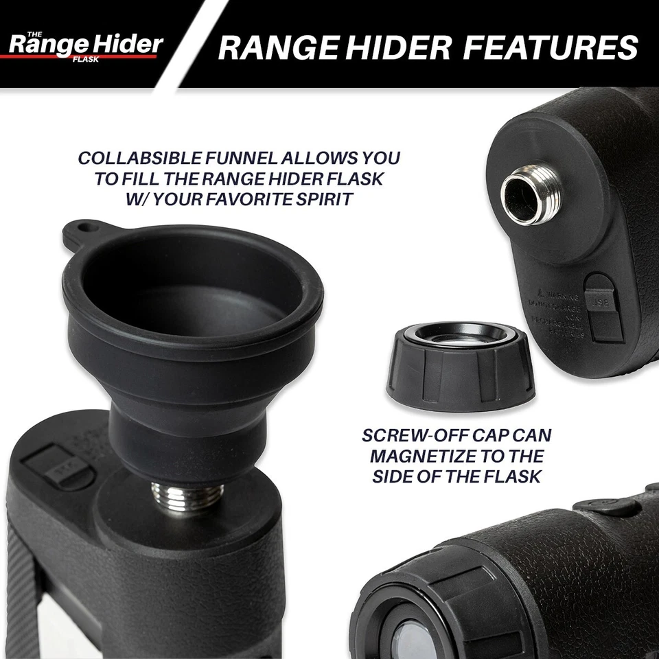 Frasco de golf magnético oculto telémetro - 8 oz, imanes para carrito, embudo incluido Foto 4 de 4