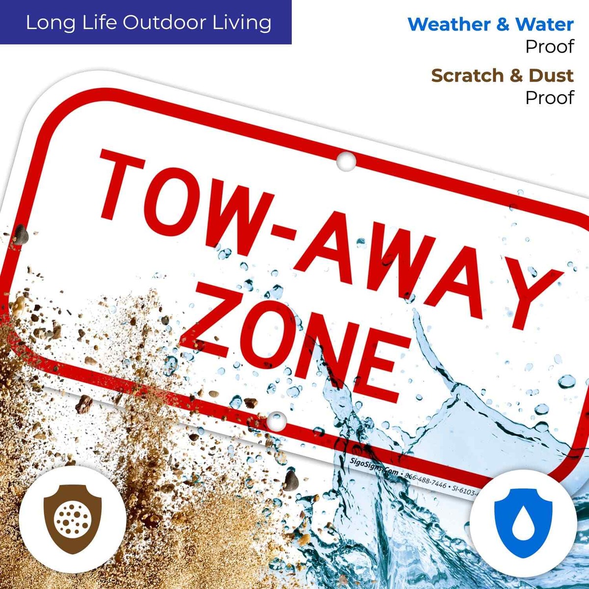 Tow Away Zone Red Parking Sign, | eBay