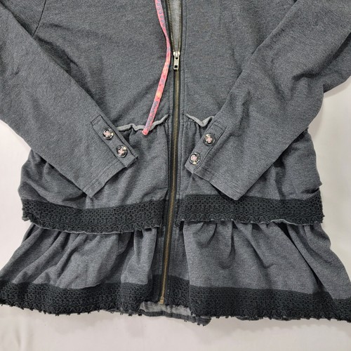 Matilda Jane Dark Gray Women's Jacket Coat Zip Up Size M Medium hood hooded - Picture 3 of 10