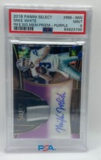 2018 PANINI SELECT MIKE WHITE PURPLE /25 RPA 3 COLOR PATCH AUTO PSA 9