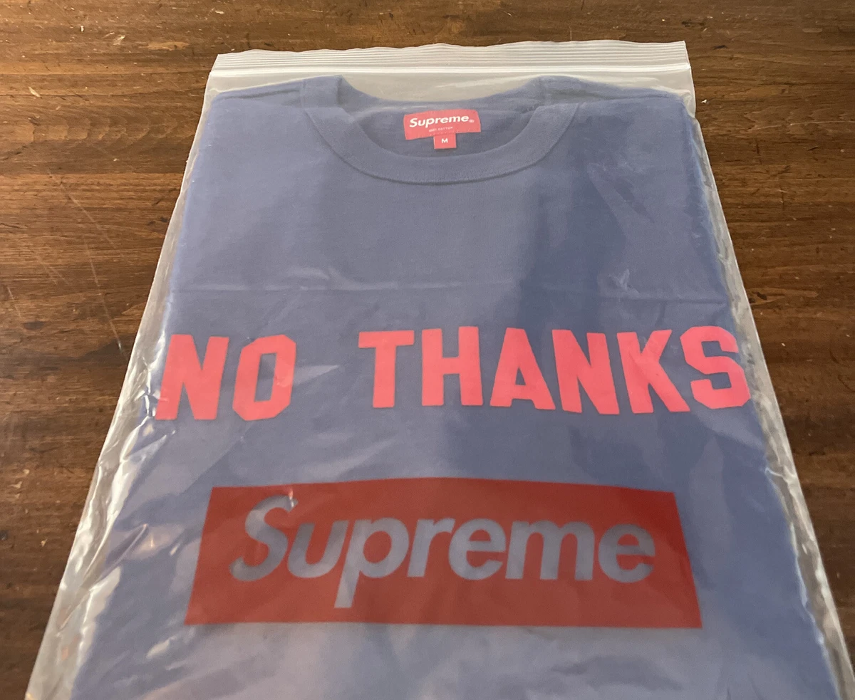 SUPREME NO THANKS S S TOP DARK ROYAL SIZE MEDIUM FW21 WEEK 1 100 AUTHENTIC