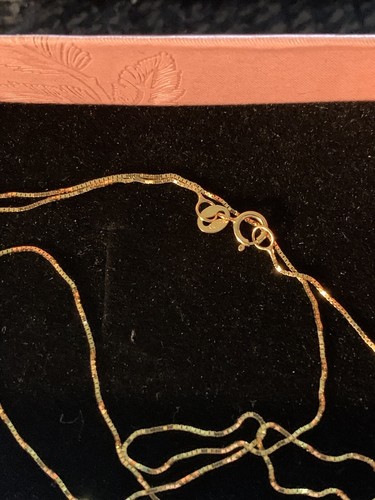18 Karat Gelbgold 17 Zoll dünne Box Kette Halskette 1,1 Gramm - Bild 2 von 4