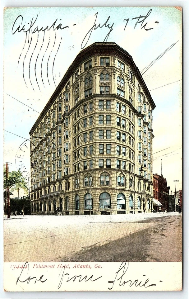 1907 ATLANTA GEORGIA PIEDMONT HOTEL EARLY UNDIVIDED POSTCARD 44-168 - Image 2 of 3