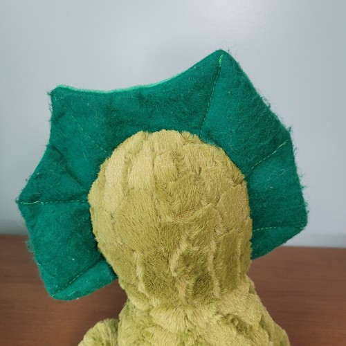 Goffa Plush Triceratops Dinosaur Green Yellow Stuffed Animal 10.5" - Picture 6 of 10