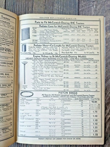 1939 Bearings Parts Equipment Catalog Tractor Replacements Parts Co. Chicago - Picture 4 of 6