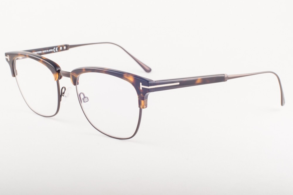 Tom Ford 5590 052 Dark Havana Titanium / Blue Block Eyeglasses