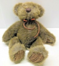 First  Main Stuffed Teddy Bear Plush "Minky" Dark Brown 8" Sitting Bear