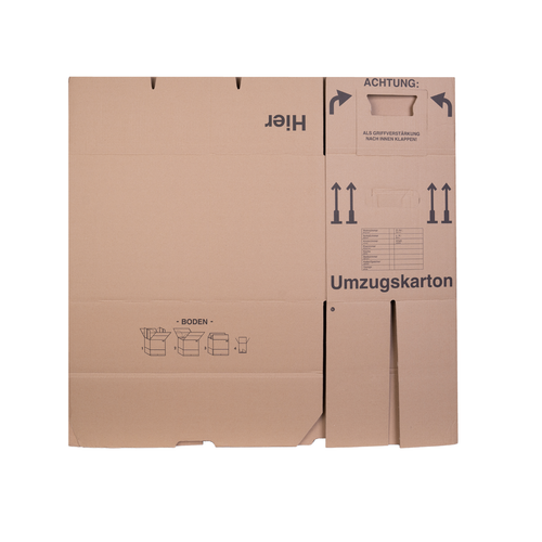 Umzugskartons 2-wellig Mit Doppeltem Boden | 64x30x34 Cm (65L) | Menge Wählbar | Stabil Bis 45 Kg