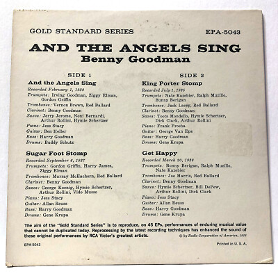 Benny Goodman Orchestra ‎45 Angels Sing 50s RCA jazz big