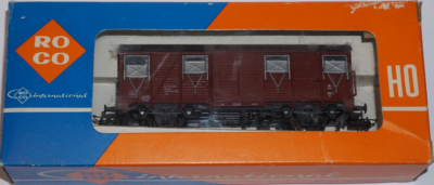 ROCO Wagon couvert à essieux Gls brun à toit gris ep IV DB HO