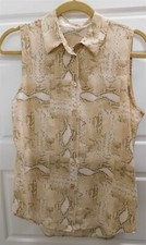 Equipment 100% Silk Beige Ivory Snake Print B...