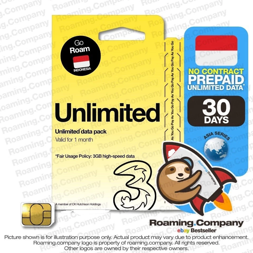 Three 3G Prepaid Cell Phone SIM Cards