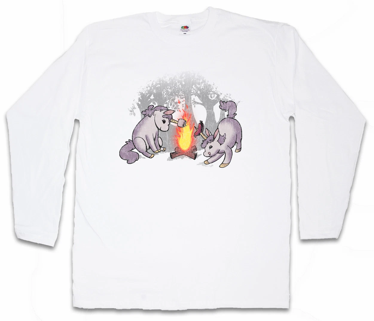 CAMPICORNS I MEN LONG SLEEVE T-SHIRT Rainbow Fun Princess Unicorn Camping