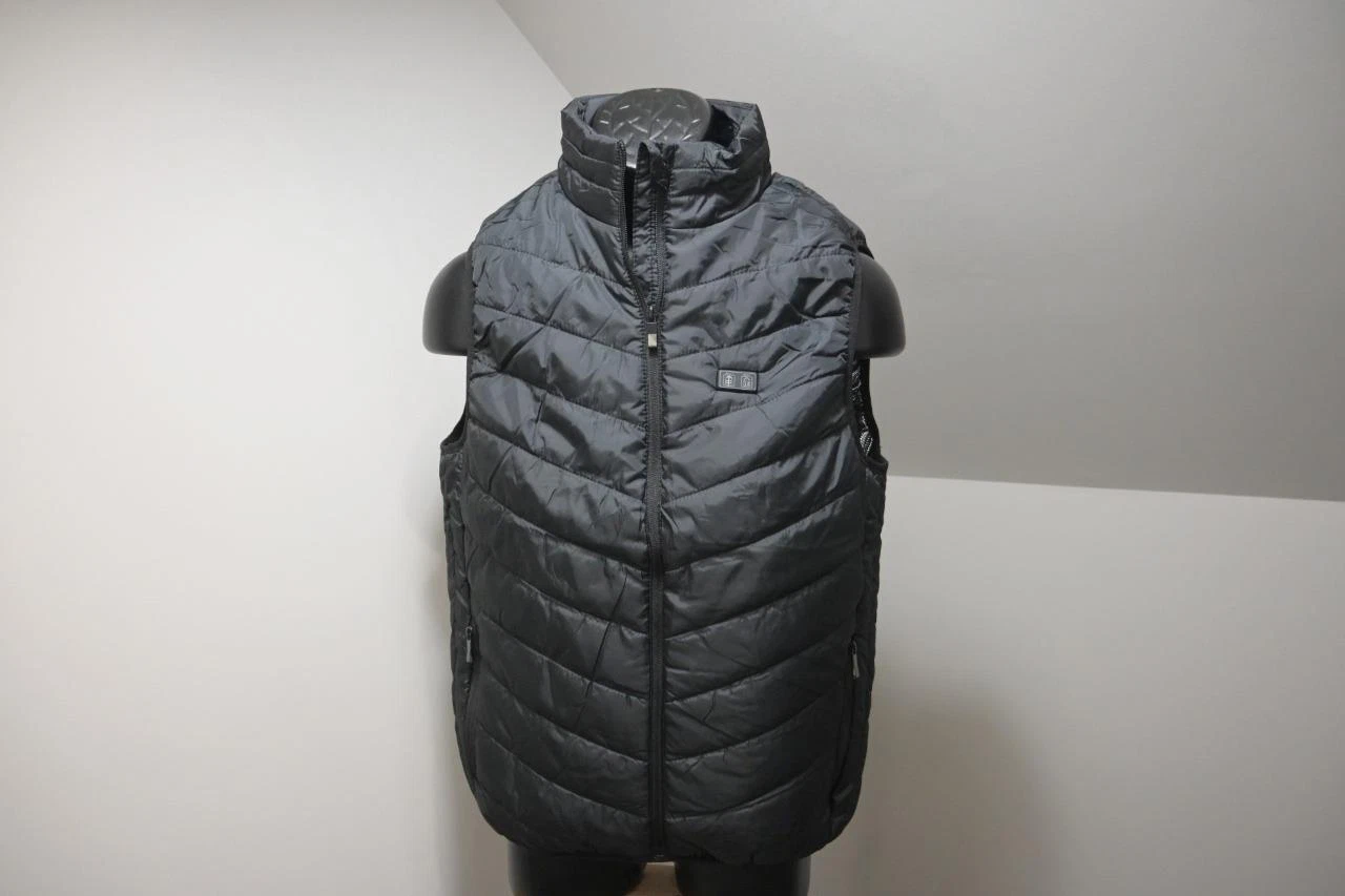 Heated Vest Liner Under Black Full Zip Golf Camp Cold Weather Mens Sz XS XSMALL