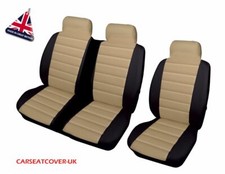 LDV CONVOY BEIGE/BLK PADDED LEATHER LOOK VAN SEAT COVERS - SINGLE & DOUBLE
