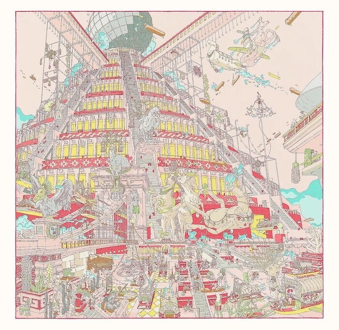 Hermes Scarf Stole La Legende du Cheval a Plumes Rose Pale Silk Auth New 90  cm