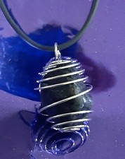 Ciondolo In Tormalina Nera Grezza Con Cordino In Pelle - Pietra Naturale - Foto 4