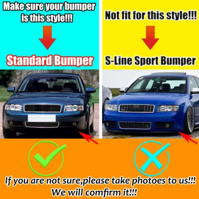 For 2002-05 Audi A4 B6 Front Bumper Grille Fog Light Grill