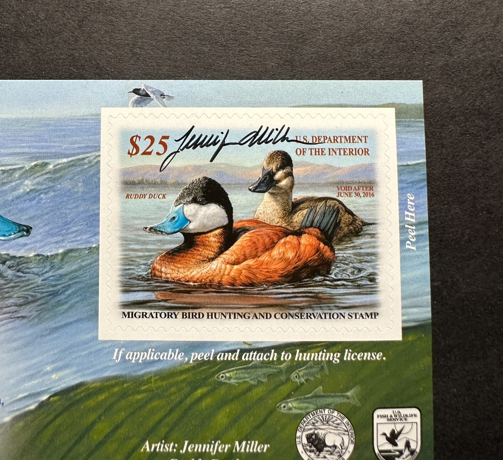 RW82A 2015 2016 US Federal Duck Stamp Post Office FRESH **ARTIST SIGNED** eBay
