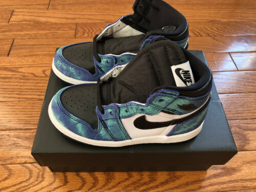 Teinture cravate Air Jordan 1 rétro OG TD vert aurora taille 9c prête à être expédiée - Photo 1 sur 4