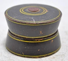 Antique Wooden Kum Kum Powder Tika Box Original Old Lacquer Painted