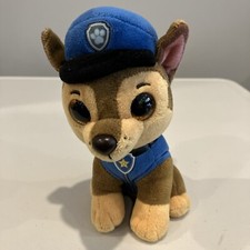 Paw Patrol TY Beanie Boos 6" Chase Dog Plush Toy Glitter Eyes 2018