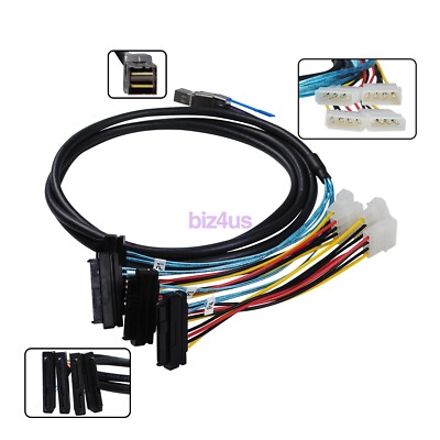 External Mini SAS HD SFF-8644 to 4 x 29-Pin SAS SFF-8482 Internal Server Cable